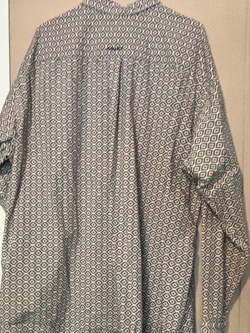 Ariat Men's Diamond Print Long-Sleeve Shirt in Blue and White